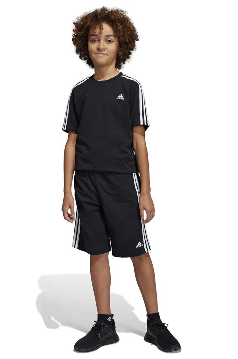 adidas pantaloni scurți din bumbac pentru copii U 3S KN SHO culoarea negru