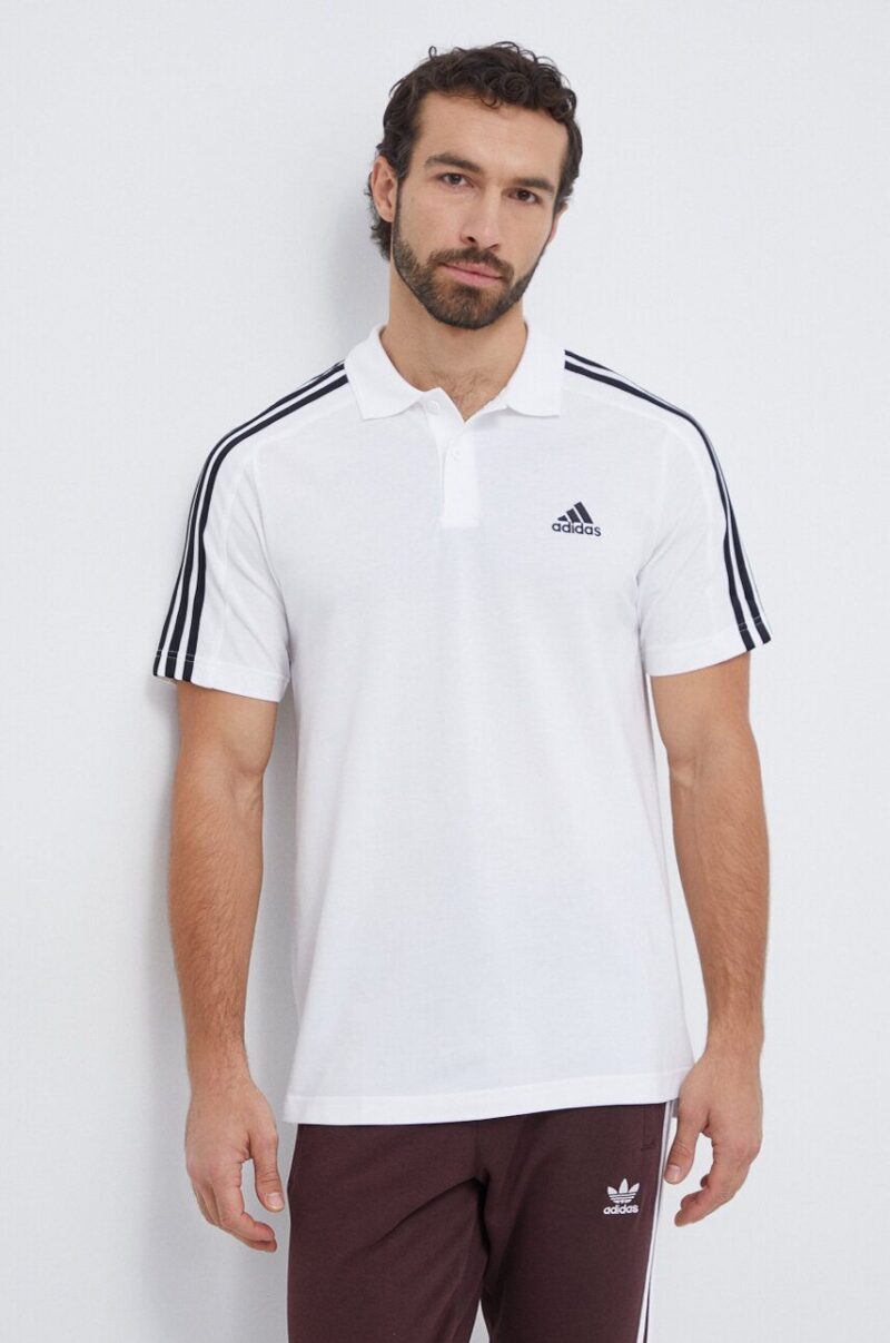 adidas polo de bumbac culoarea alb