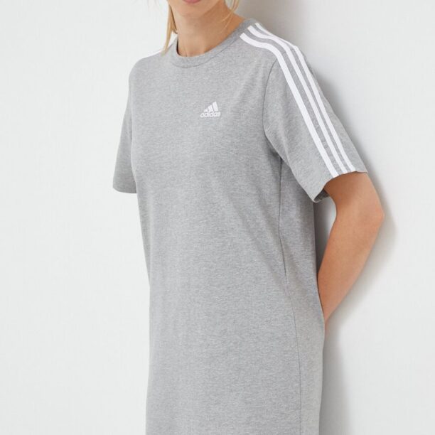 adidas rochie din bumbac culoarea gri