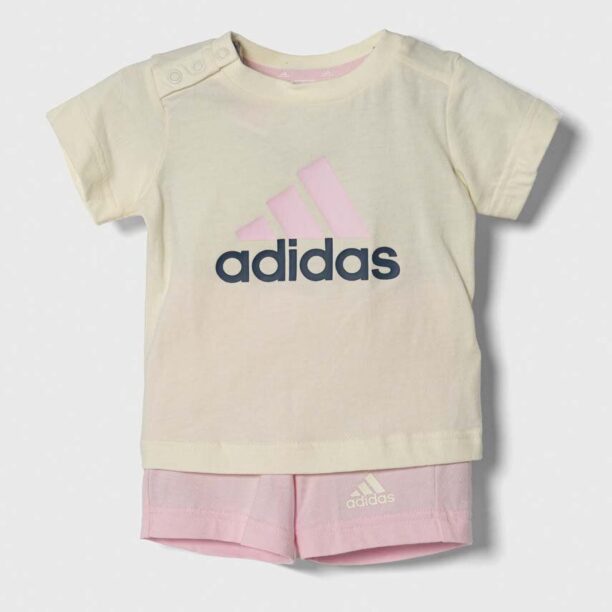 adidas set de bumbac pentru bebelusi culoarea roz