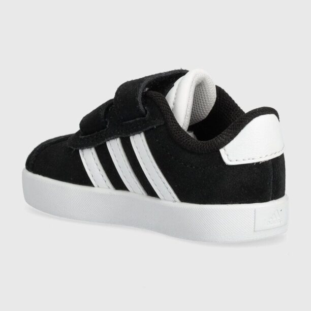 adidas sneakers de piele întoarsă pentru copii VL COURT 3.0 CF I culoarea negru preţ