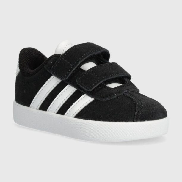 adidas sneakers de piele întoarsă pentru copii VL COURT 3.0 CF I culoarea negru