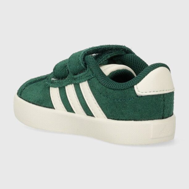 adidas sneakers de piele întoarsă pentru copii VL COURT 3.0 CF I culoarea verde preţ