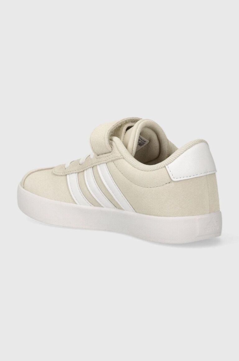 adidas sneakers de piele întoarsă pentru copii VL COURT 3.0 EL C culoarea bej preţ