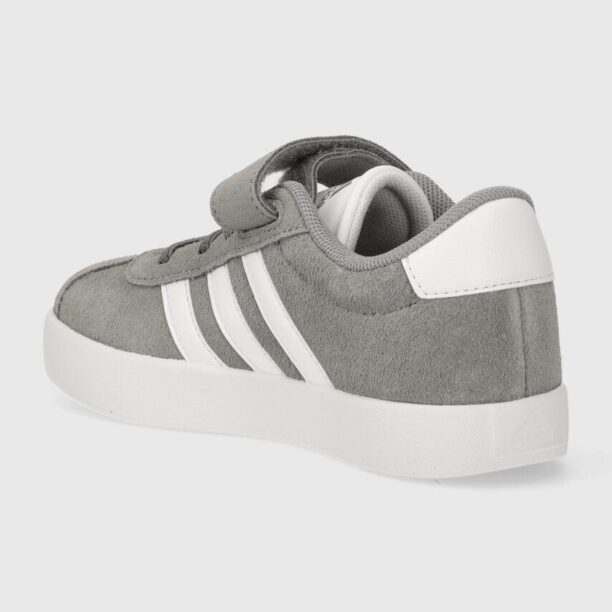 adidas sneakers de piele întoarsă pentru copii VL COURT 3.0 EL C culoarea gri preţ