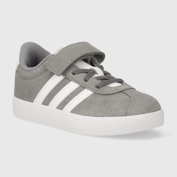 adidas sneakers de piele întoarsă pentru copii VL COURT 3.0 EL C culoarea gri