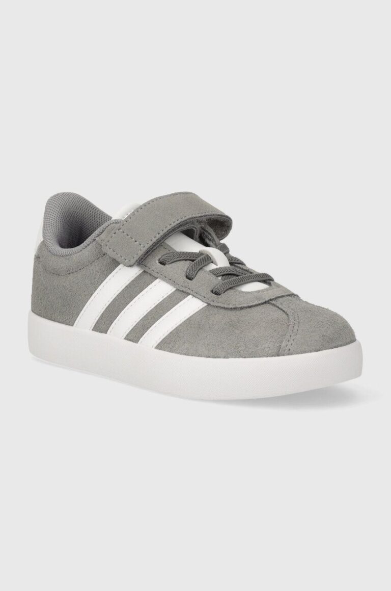 adidas sneakers de piele întoarsă pentru copii VL COURT 3.0 EL C culoarea gri