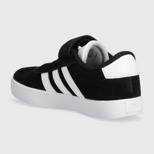 adidas sneakers de piele întoarsă pentru copii VL COURT 3.0 EL C culoarea negru preţ