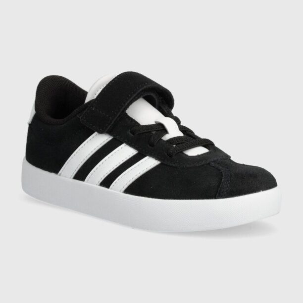 adidas sneakers de piele întoarsă pentru copii VL COURT 3.0 EL C culoarea negru