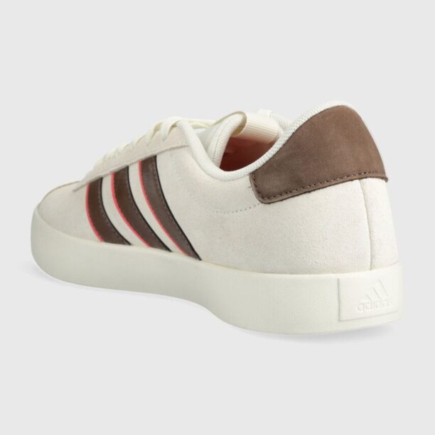 adidas sneakers din piele intoarsă COURT culoarea bej ID9084 preţ