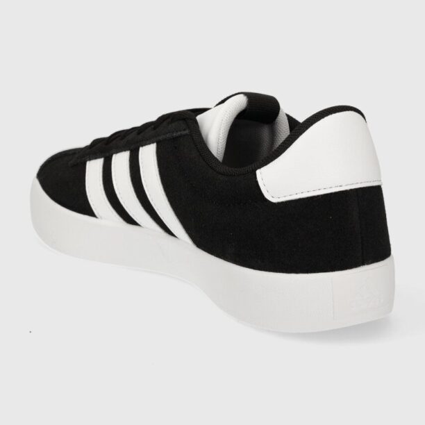 adidas sneakers din piele intoarsă COURT culoarea negru ID6278 preţ