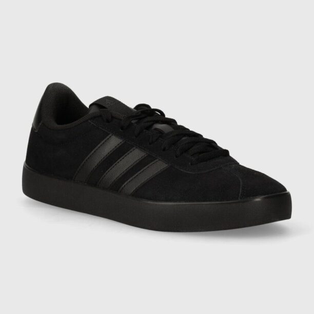 adidas sneakers din piele intoarsă COURT culoarea negru