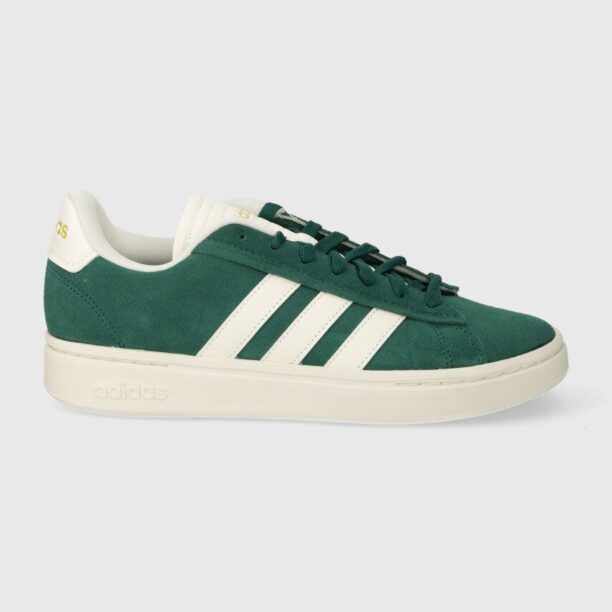 adidas sneakers din piele intoarsă GRAND COURT culoarea verde IE1451