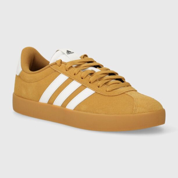 adidas sneakers din piele intoarsă VL COURT 3.0 culoarea galben