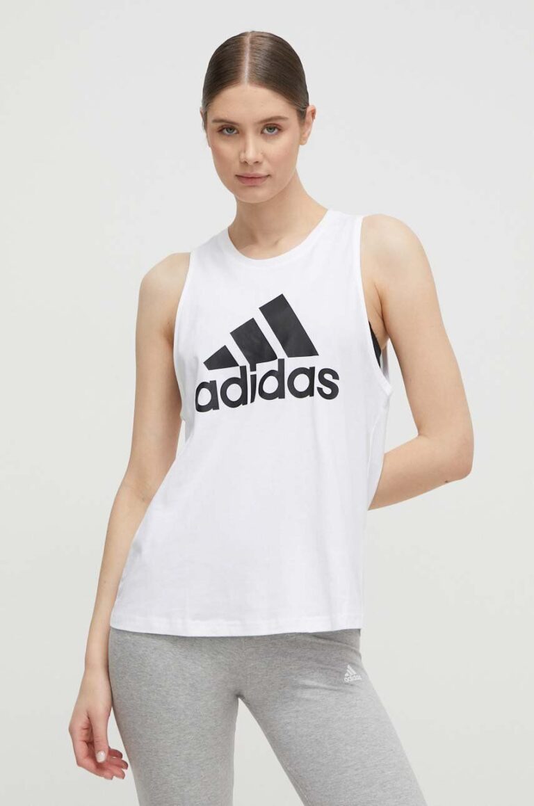 adidas top din bumbac H10199 culoarea alb H10199