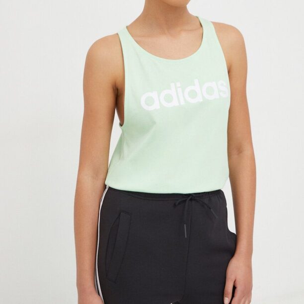 adidas top din bumbac culoarea verde IS2089 preţ