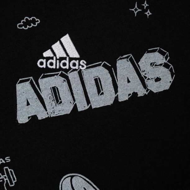 adidas tricou de bumbac pentru copii JG BLUV Q3 AOPT culoarea negru preţ