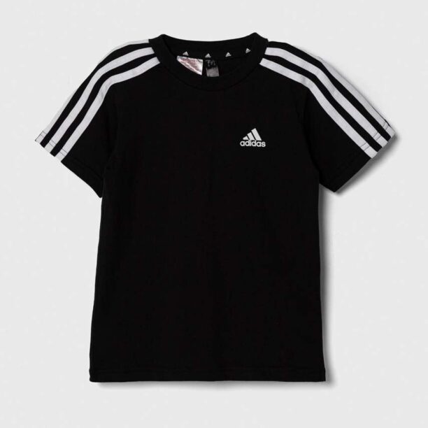 adidas tricou de bumbac pentru copii LK 3S CO culoarea negru