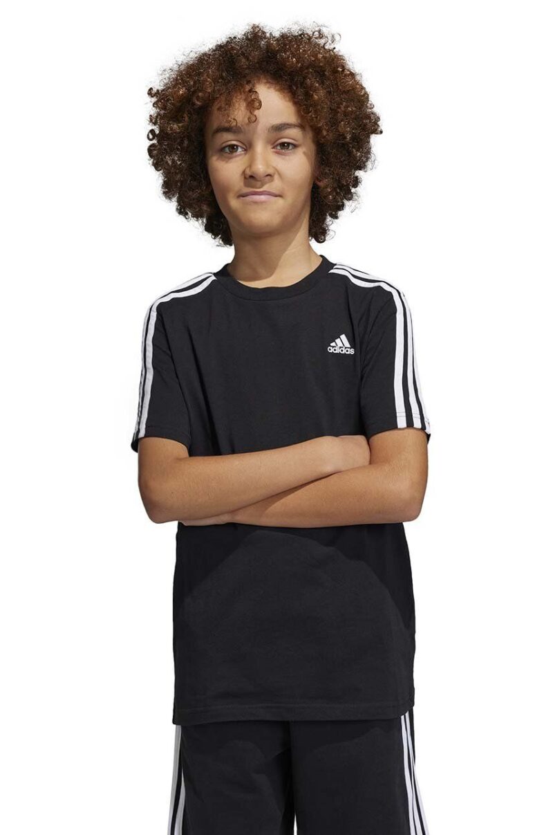 adidas tricou de bumbac pentru copii U 3S culoarea negru