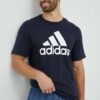 adidas tricou din bumbac culoarea bleumarin