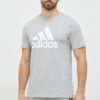 adidas tricou din bumbac culoarea gri