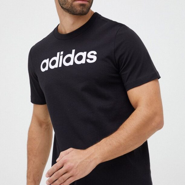 adidas tricou din bumbac culoarea negru