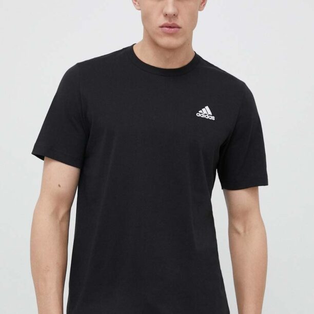 adidas tricou din bumbac culoarea negru