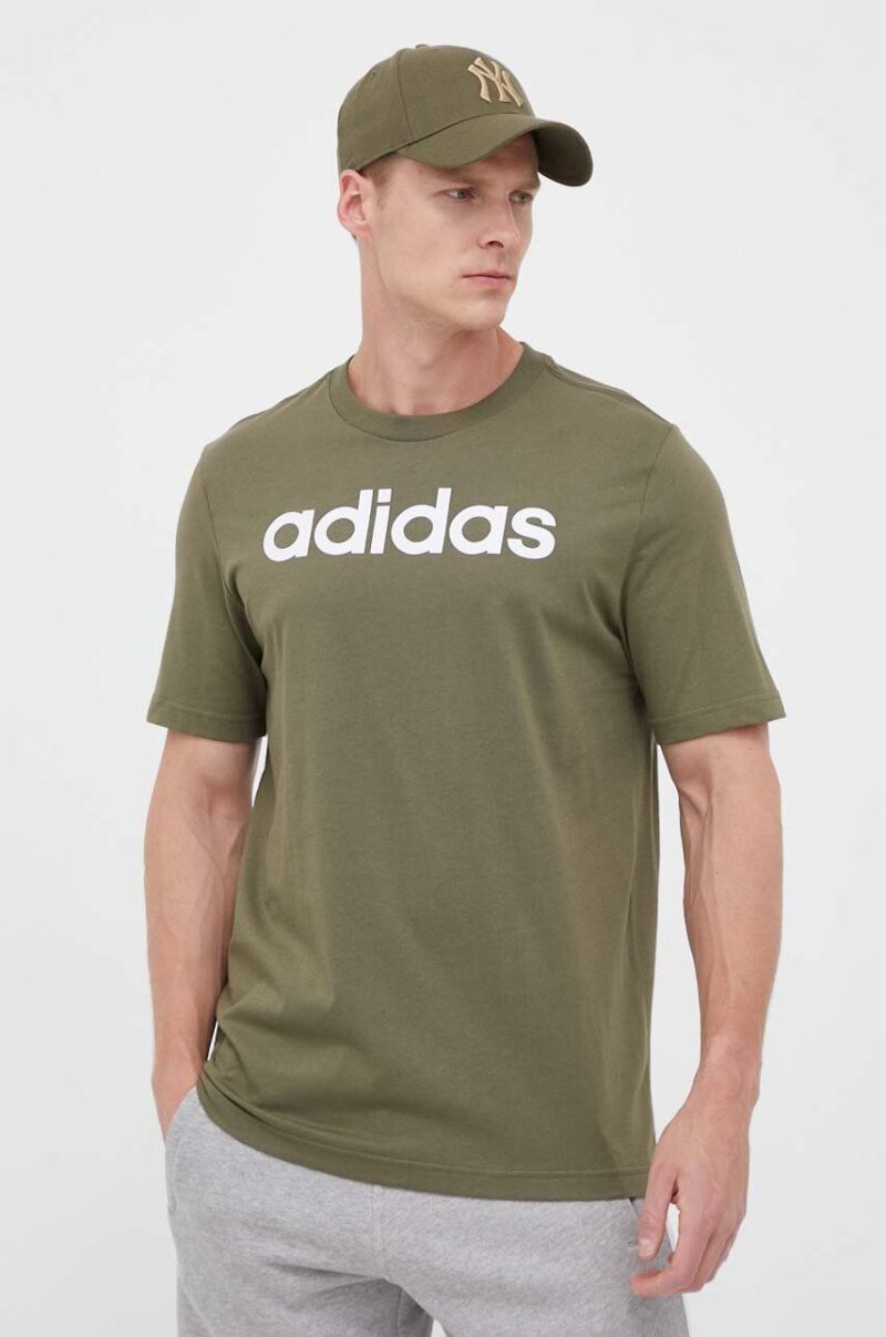 adidas tricou din bumbac culoarea verde