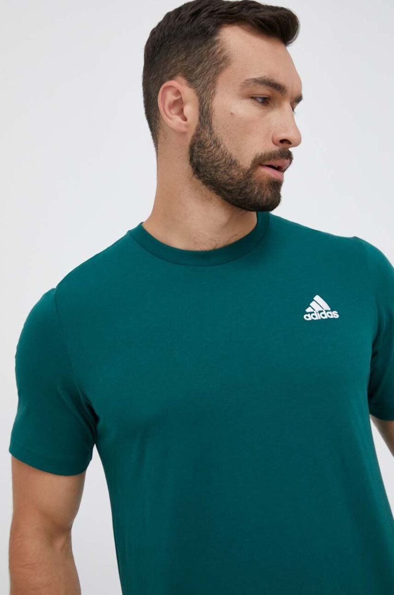 adidas tricou din bumbac culoarea verde