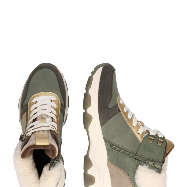 bugatti Sneaker înalt 'Yuki Revo'  auriu / gri taupe / verde / verde închis