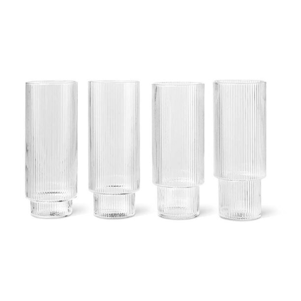 ferm LIVING set de pahare pentru bauturi Ripple Long Drink Glasses 4-pack