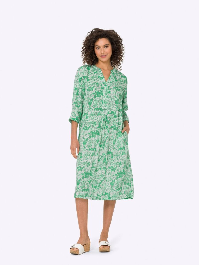 heine Rochie  verde / alb