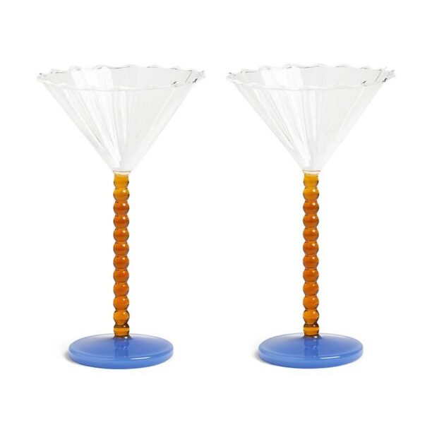 &k amsterdam set de pahare de vin Coupe Perle Amber 2-pack