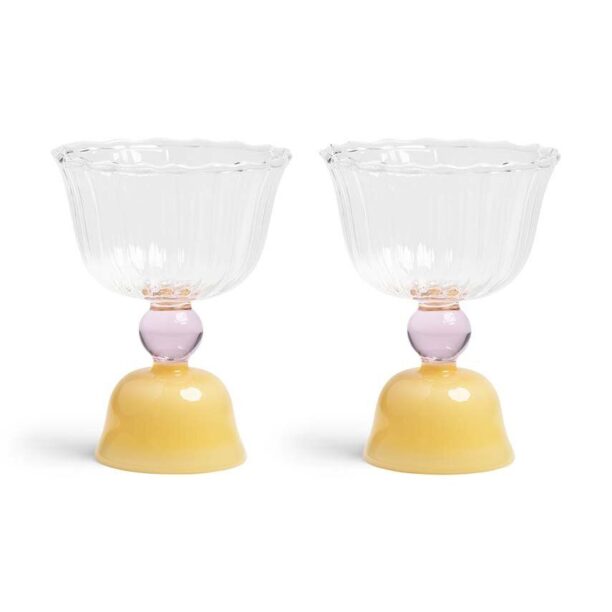 &k amsterdam set de pahare de vin Glass Tulip Caramel 2-pack