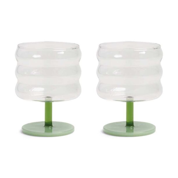 &k amsterdam set de pahare de vin Mingle Green 2-pack