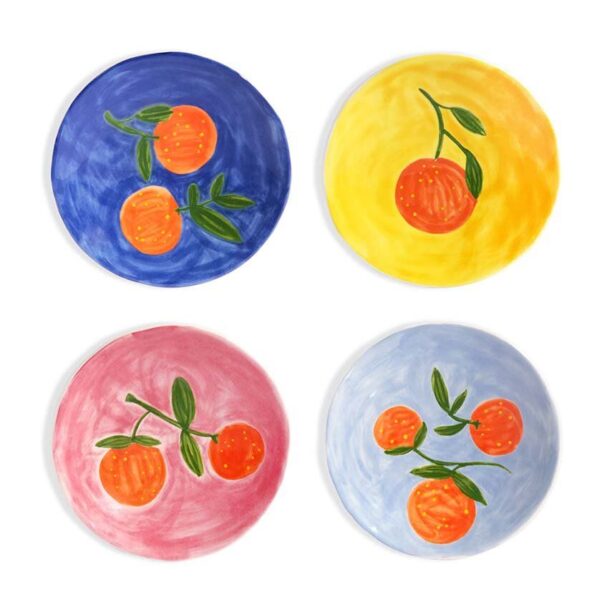 &k amsterdam un set de farfurii Orange Full Colour 4-pack