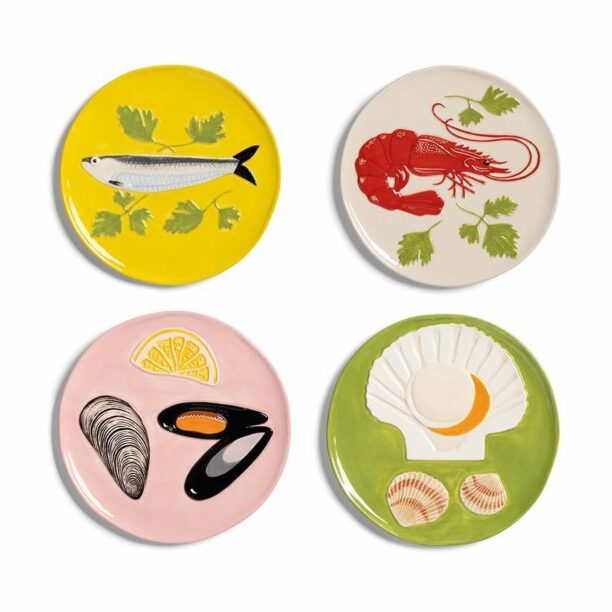 &k amsterdam un set de farfurii Plate de la mer set 4-pack