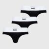 kust. slip din bumbac 3-pack culoarea negru