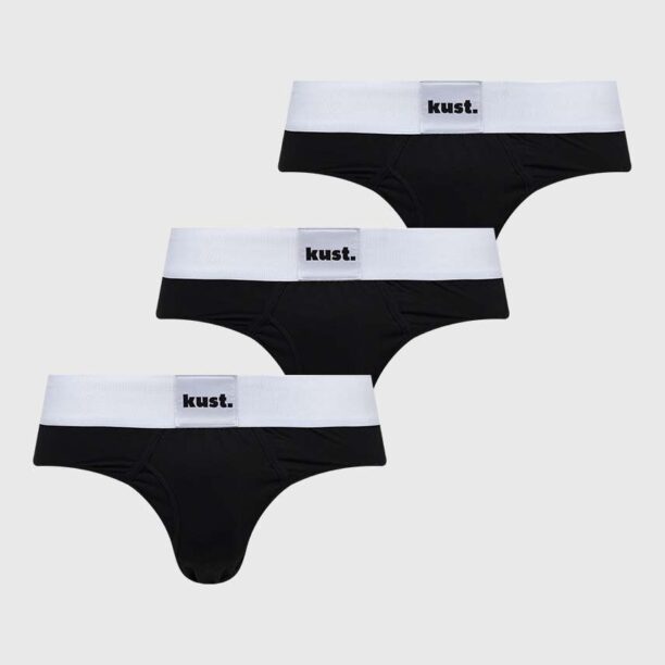 kust. slip din bumbac 3-pack culoarea negru