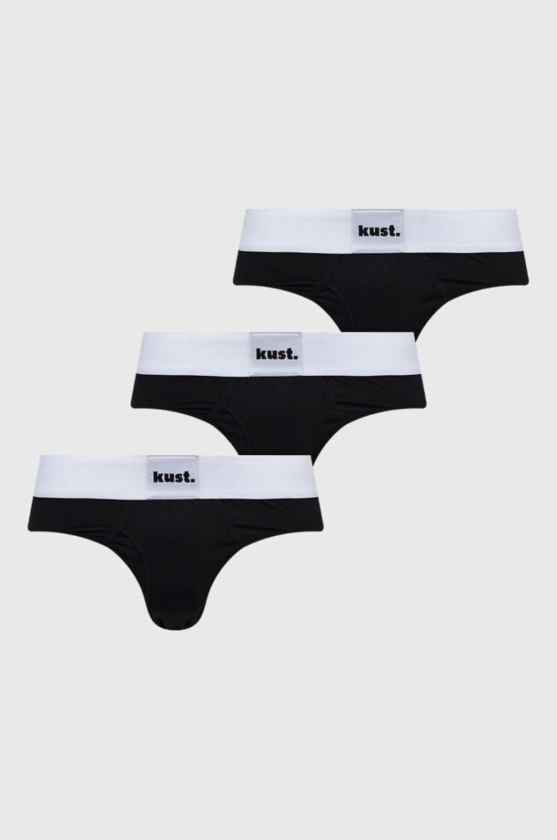 kust. slip din bumbac 3-pack culoarea negru