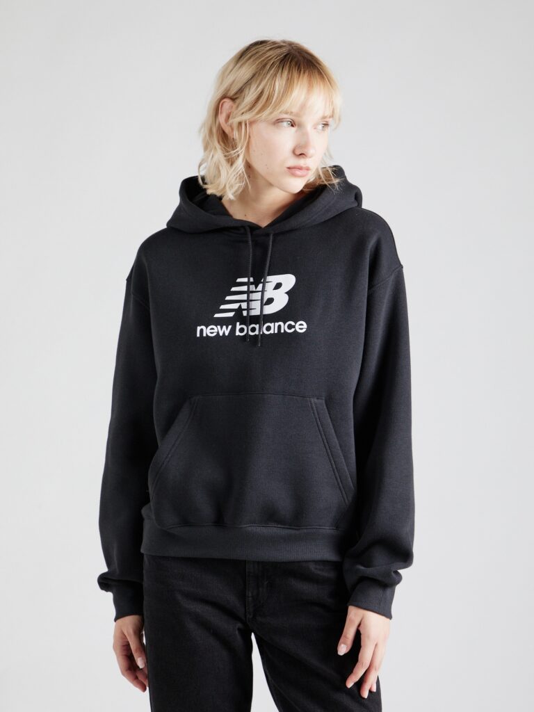 new balance Bluză de molton 'Essentials'  negru / alb