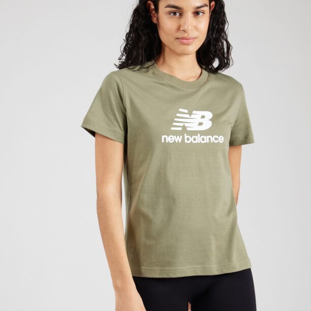 new balance Tricou 'Essentials'  oliv / alb