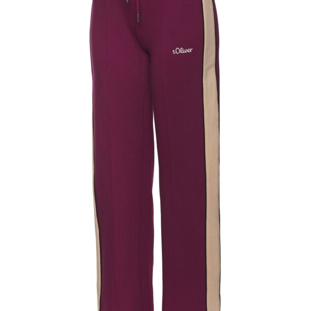 s.Oliver Pantaloni  culoarea pielii / roșu burgundy / negru