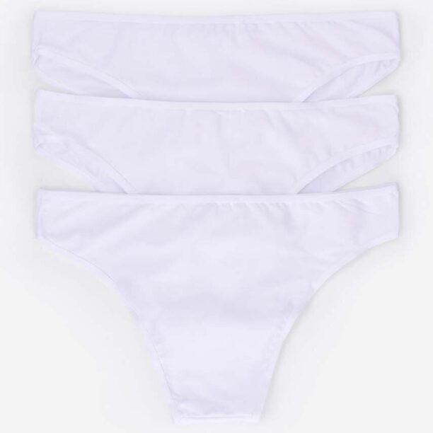 women'secret chiloti 3-pack culoarea alb