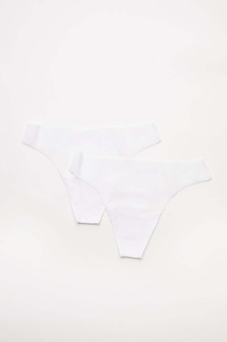 women'secret tanga 2-pack culoarea alb preţ