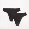 women'secret tanga 2-pack culoarea negru