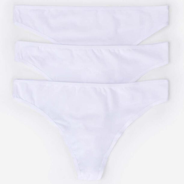 women'secret tanga 3-pack culoarea alb