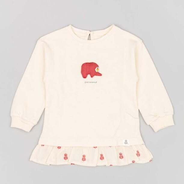 zippy longsleeve din bumbac pentru copii culoarea bej