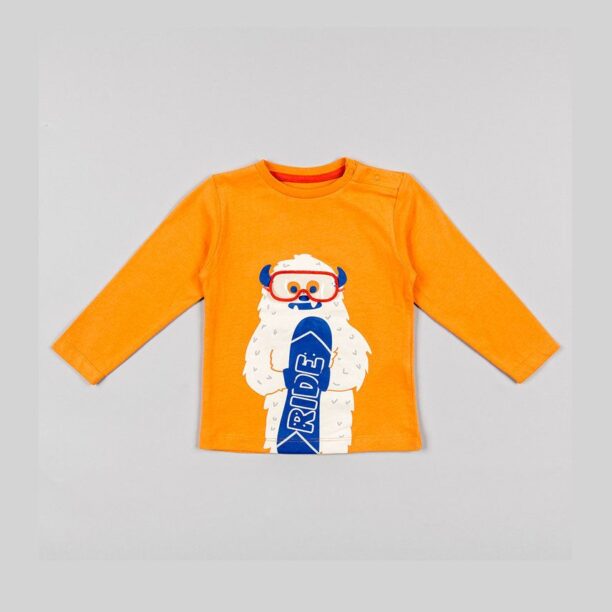 zippy longsleeve din bumbac pentru copii culoarea portocaliu