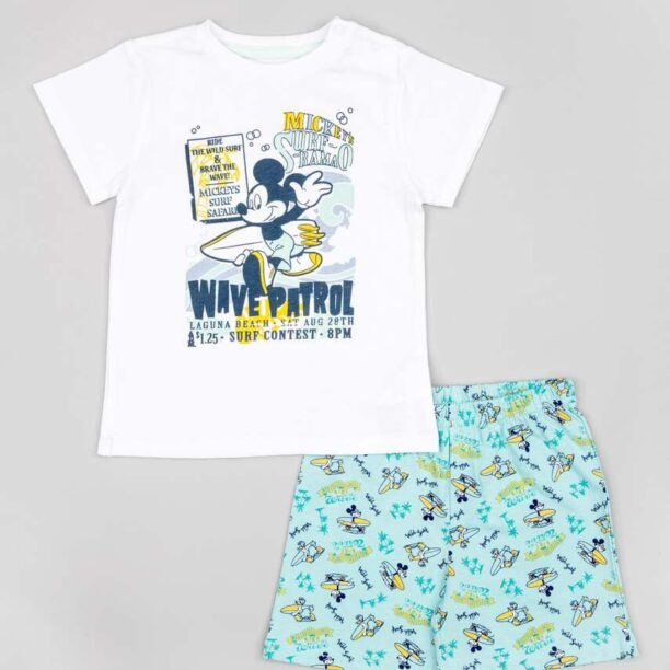 zippy pijamale de bumbac pentru copii x Disney culoarea turcoaz